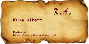 Kuna Albert névjegykártya