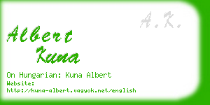 albert kuna business card